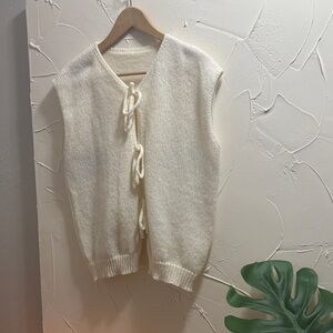 Vintage Front Tie Sweater Vest